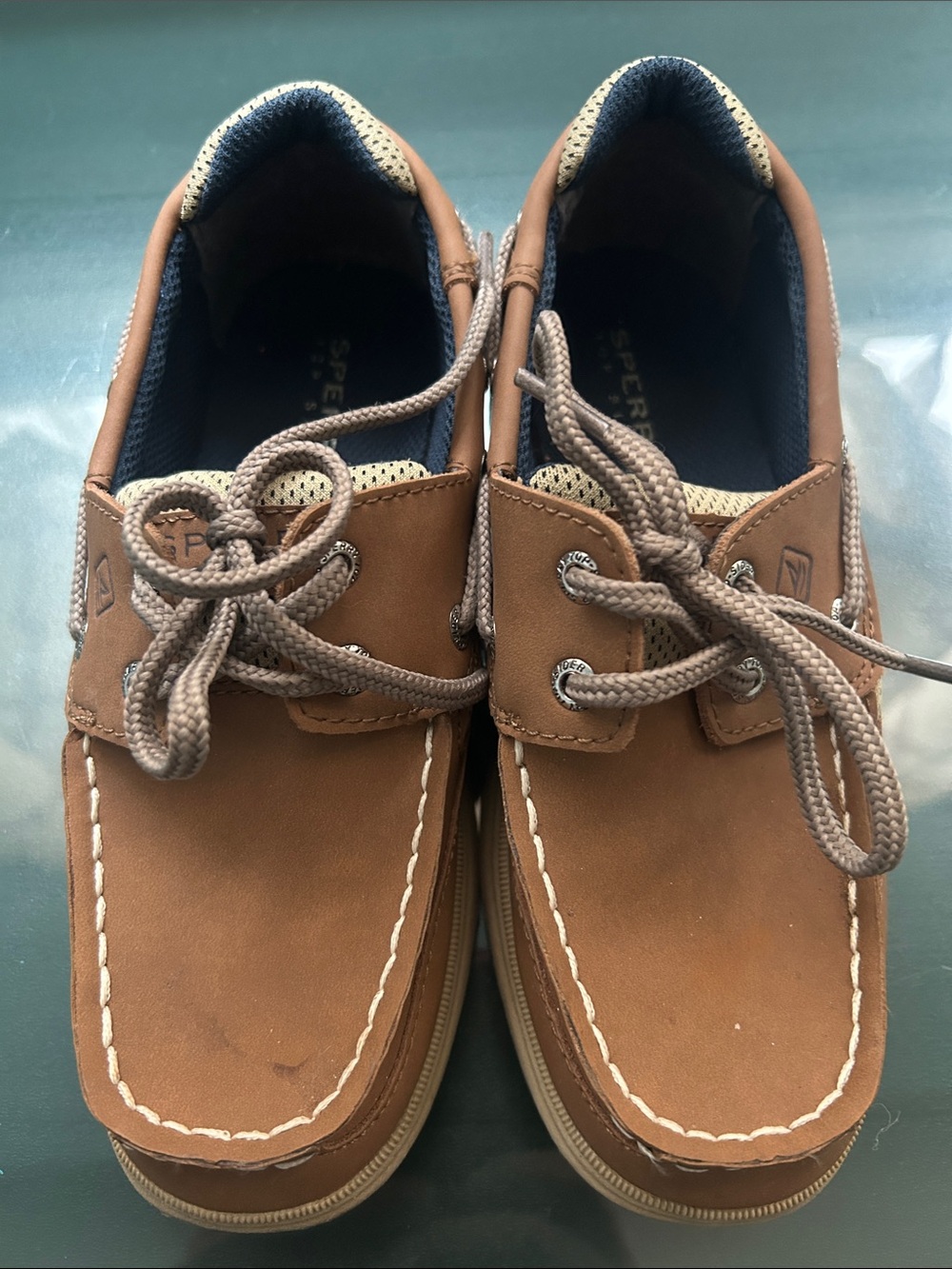 Sperry Kids Tan/Brown Moc Toe Boat Shoes